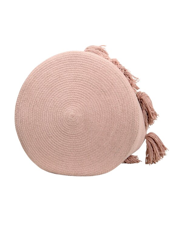 Lorena Canals Lorena Canals Przechowywanie Kosz Basket Tassels Vintage Nude Różowy