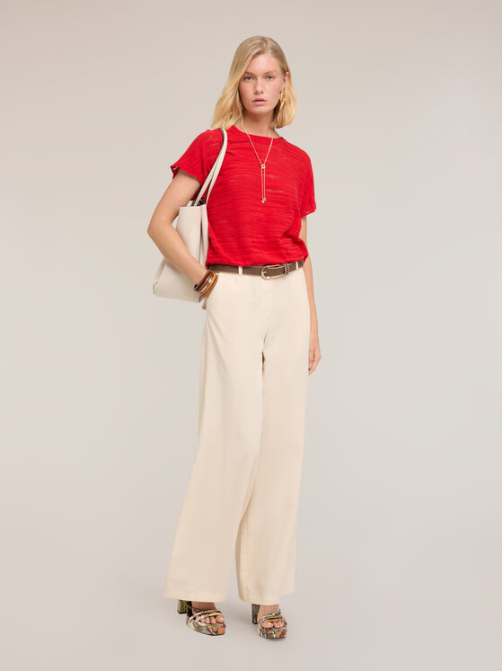 Motivi Motivi Pantaloni di tessuto P00RQ004576N0S1 Crema Over Fit