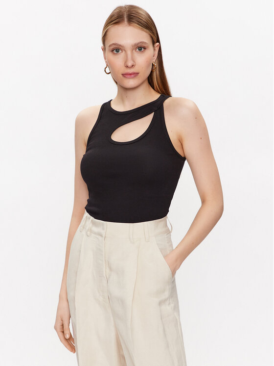 Edited Edited Marškinėliai EDT6976001 Juoda Fitted Fit