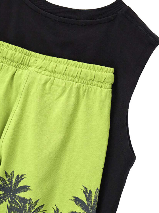 Original Marines Original Marines Compleu top și pantaloni scurți din material textil DFP4322YM Negru Regular Fit