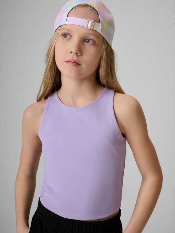 4F 4F Tank top POOLSIDE CLUB Fioletowy jasny Slim Fit
