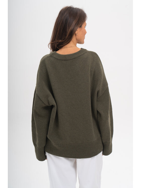Salme Salme Sweter Livia Zielony Oversize