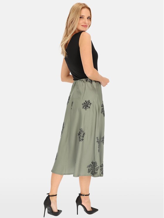 Perso Perso Spódnica JPE242380F Khaki Regular Fit