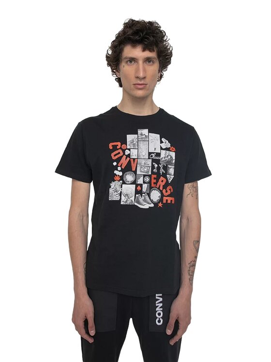 Converse Converse T-Shirt Vintage Collage Czarny Regular Fit