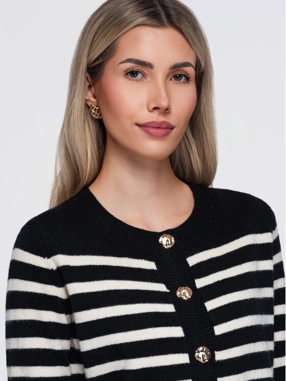 Ombre Ombre Sweter OW-SW-E0026 Czarny Regular Fit