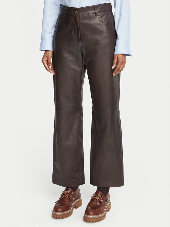 Weekend Max Mara Weekend Max Mara Odinės kelnės Deserto 2625436012 Tamsiai ruda Regular Fit
