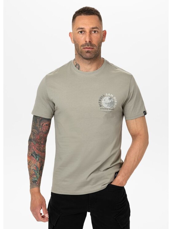 PITBULL PITBULL T-Shirt Koszulka męska PLANET SURF XXL Szary Regular Fit