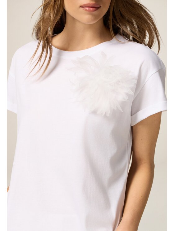 Oltre Oltre T-Shirt G379J104312N011 Biały Regular Fit