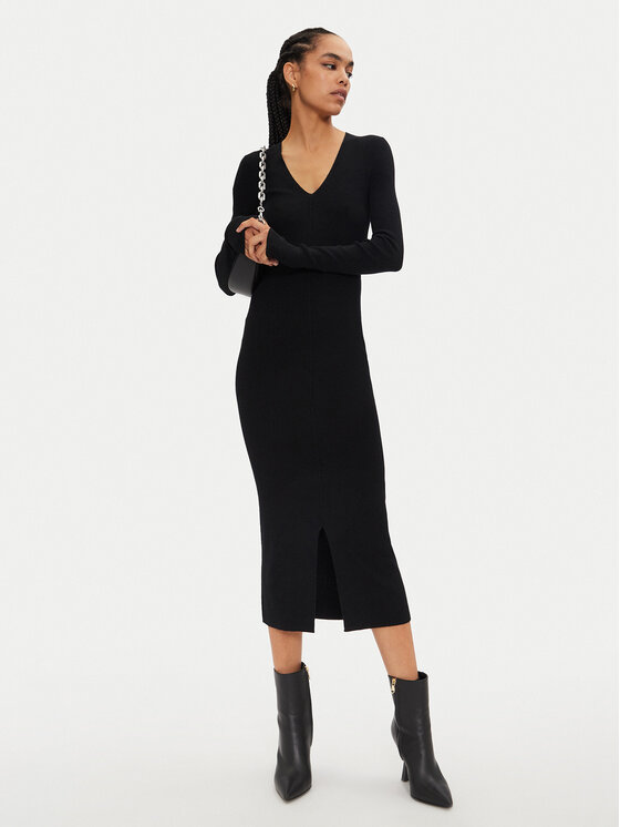 Calvin Klein Calvin Klein Rochie tricotată K20K207491 Negru Slim Fit