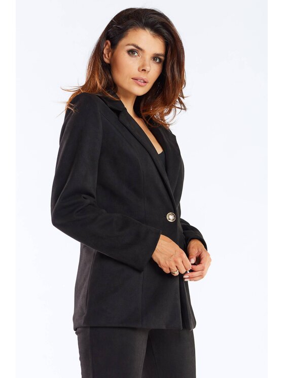Awama Awama Marynarka A460 Czarny Basic Fit