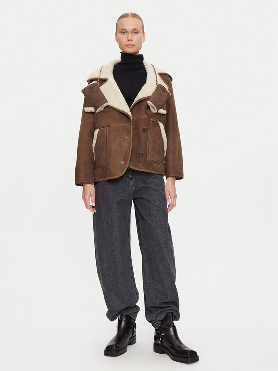 Aeronautica Militare Aeronautica Militare Dabisks ādas kažoks 242PN2010D1893 Brūns Regular Fit