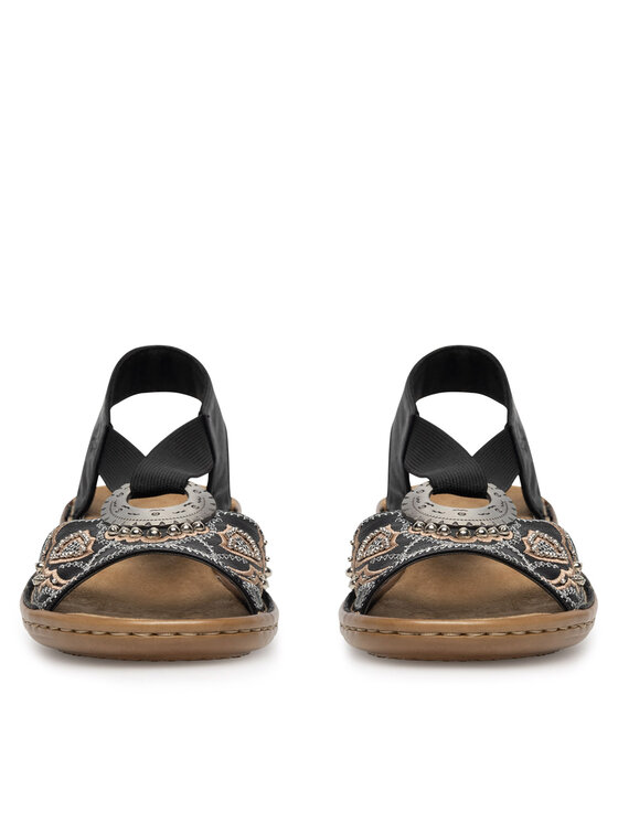 Rieker Rieker Sandále 608B9-00 Čierna