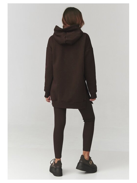 Makadamia Makadamia Dres A12 Brązowy Regular Fit