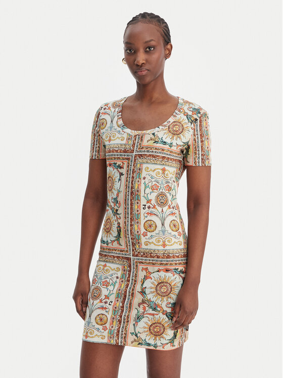 Just Cavalli Just Cavalli Ikdienas kleita 80PAOE02 CJ112 Bēšs Slim Fit