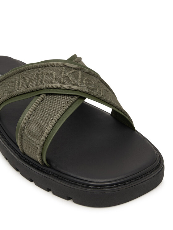Calvin Klein Calvin Klein Şlapi Sq Molded Sandal Xcross Wb HM0HM02101 Verde