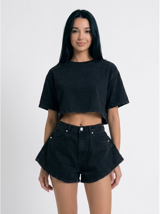 MissDenim MissDenim Szorty jeansowe Skorts Czarny Regular Fit