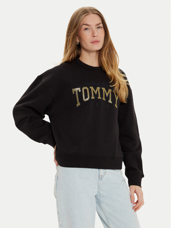 Tommy Jeans Damska 'Bluza, rozmiar S, Czarna, Varsity DW0DW19845