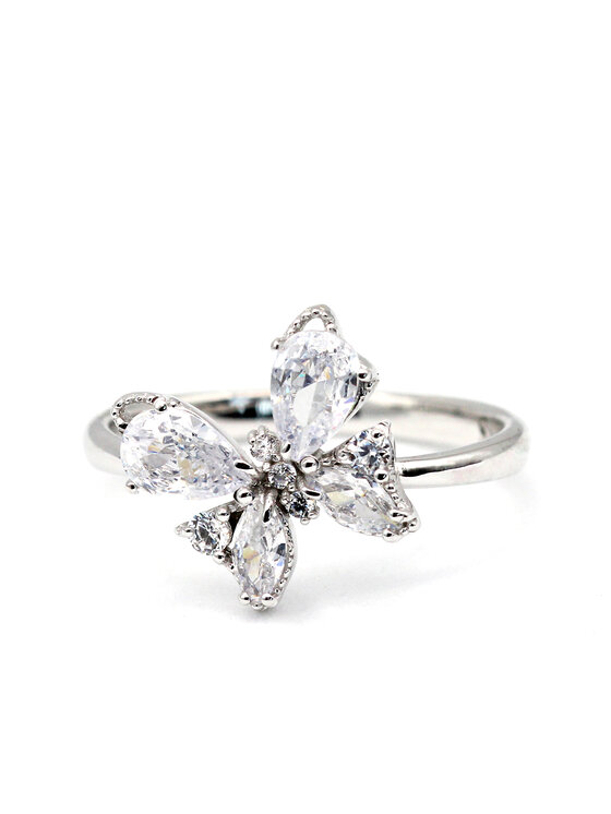 Leis Leis Anello Farfalla Placcatura in argento rodiato