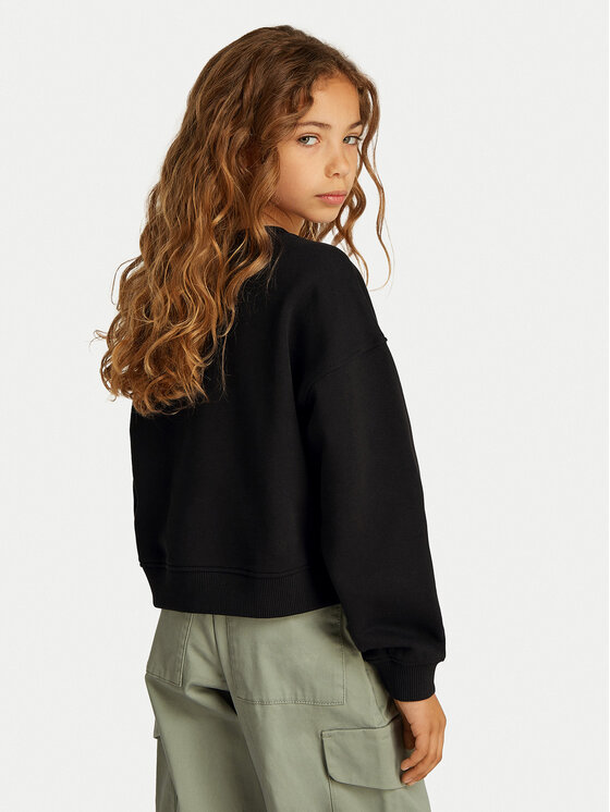 Calvin Klein Jeans Calvin Klein Jeans Суитшърт Glitter Monologo IG0IG02823 M Черен Boxy Fit