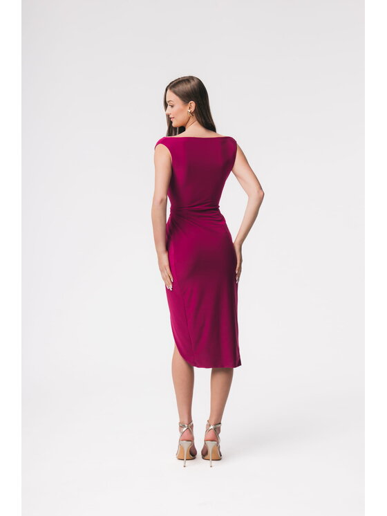 Aurora Aurora Sukienka koktajlowa Bardott Fioletowy Feminine Fit