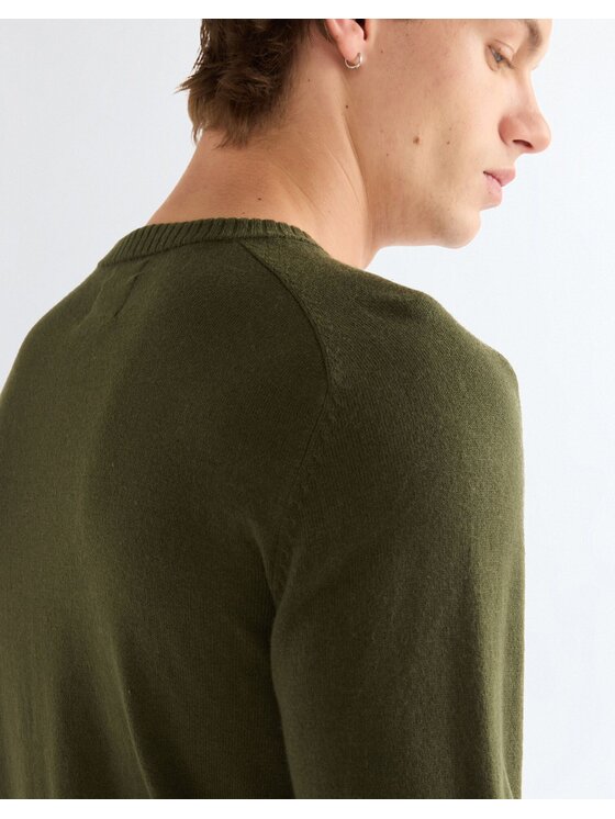 Wrangler Wrangler Sweter CREW NECK KNIT Zielony Regular Fit