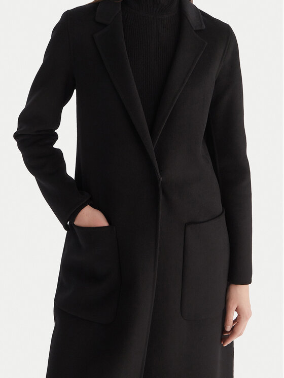 ViCOLO ViCOLO Vilnas mētelis TF0002 Melns Regular Fit