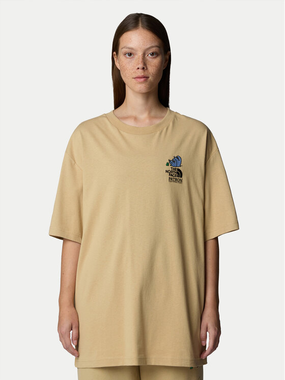 The North Face The North Face T-krekls Unisex Mountain Cleanup NF0A8C4D Bēšs Oversize