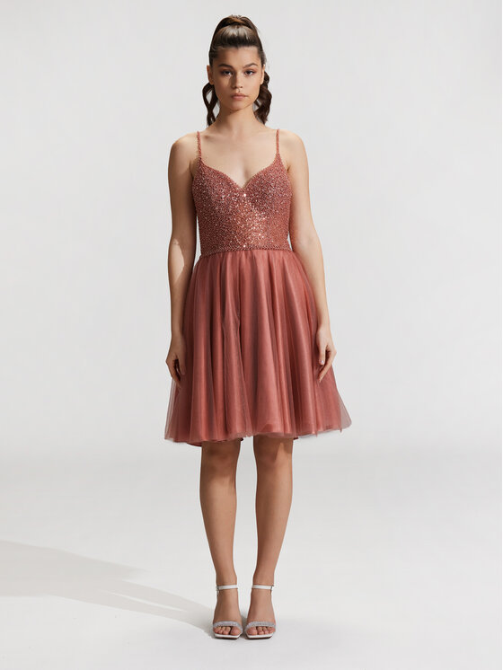 Hey Kyla Hey Kyla Коктейльна сукня 5AG014HK Оранжевий Regular Fit
