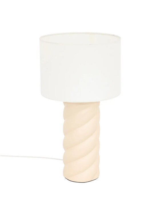 MIAhome MIAhome Lampa stołowa ceramiczna beż Enrica 44 cm Beżowy