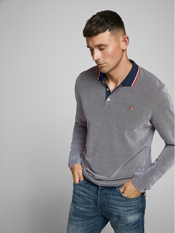 Jack & Jones Jack & Jones Тениска с яка и копчета 12174038 Сив Regular Fit