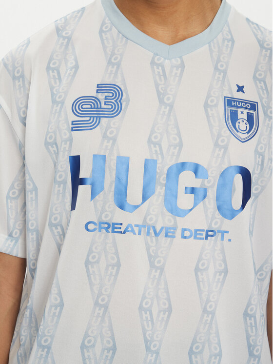 HUGO HUGO T-Shirt Notbal 50536080 Biały Oversize