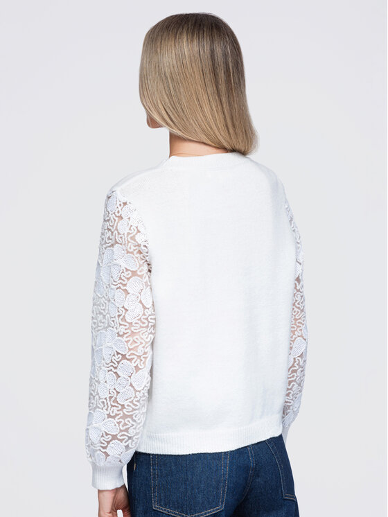 Ombre Ombre Sweter OW-SW-E0033 Biały Regular Fit