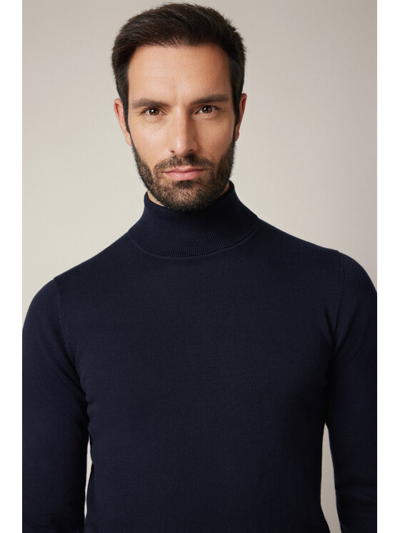 Lancerto Lancerto Sweter Sindre SW073225000058 Granatowy Regular Fit