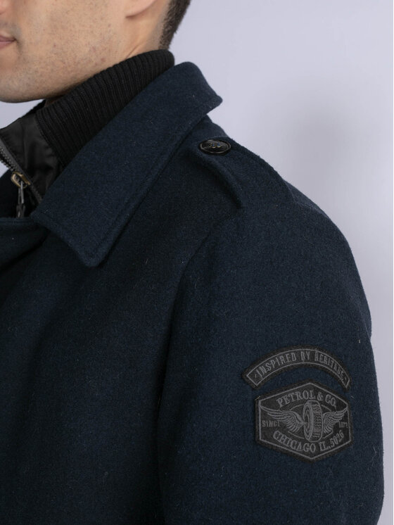 Petrol Industries Petrol Industries Wollmantel M-3030-JAC102 Dunkelblau Regular Fit