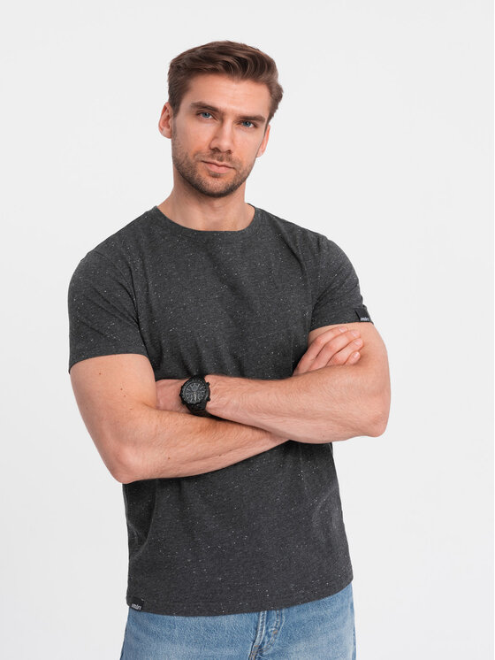 Ombre Ombre T-Shirt OM-TSCT-0178 Černá Regular Fit