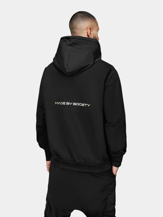 MADE BY SOCIETY MADE BY SOCIETY Kurtka anorak Hanorac cu fermoar - H15970 Czarny Basic Fit