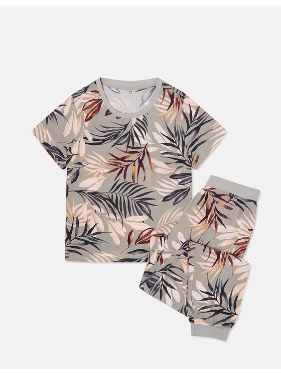 Esotiq Esotiq Piżama 40601-97X Zielony Jogger Fit
