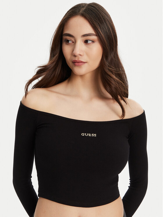 Guess Guess Bluse V5YP07 K8RT2 Schwarz Regular Fit