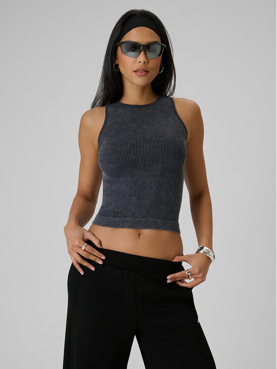 4F 4F Tank top AFTERLIGHT Czarny Slim Fit