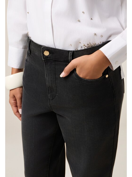 Oltre Oltre Jeansy P579R208727N033 Czarny Skin Fit