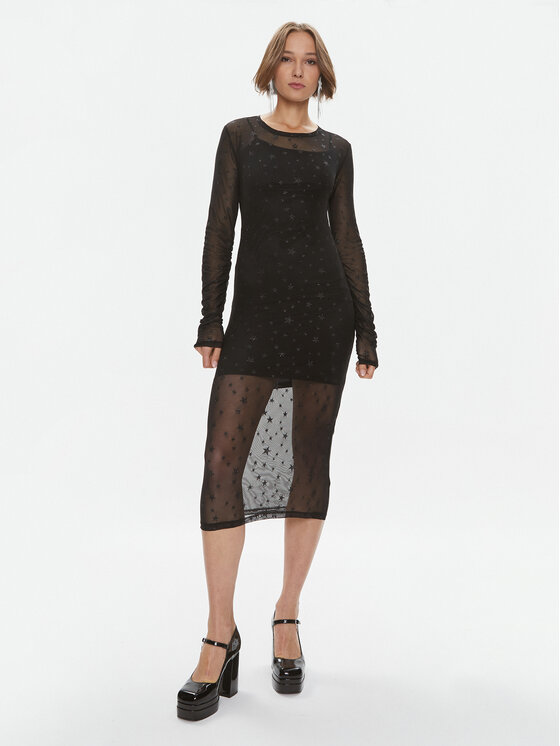 Please Please Kokteilinė suknelė A1VNCAP000 Juoda Slim Fit