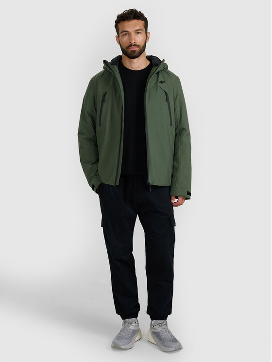 4F 4F Kurtka przejściowa casual Zielony ciemny Regular Fit