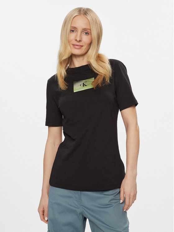 Calvin Klein Jeans Slim Slim Tee Logo Fit T-Shirt J20J222898 Illuminated Box Černá