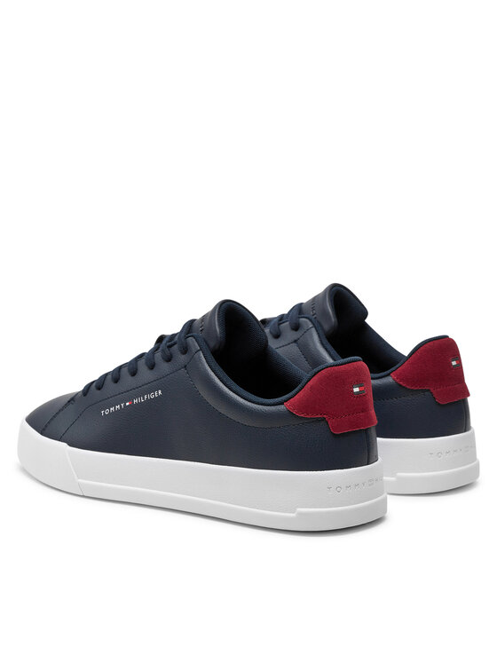 Tommy Hilfiger Tommy Hilfiger Laisvalaikio batai Th Court Leather Grain Ess FM0FM05297 Tamsiai mėlyna
