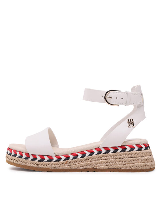 Tommy Hilfiger Tommy Hilfiger Espadrillas Low Wedge Sandal FW0FW07080 Bianco