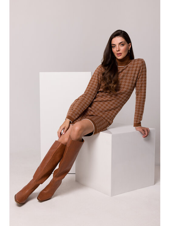 BeWear BeWear Sweter BK103 Pomarańczowy Comfortable Fit