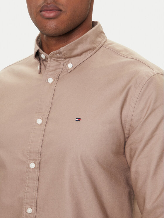 Tommy Hilfiger Tommy Hilfiger Cămașă Solid Heritage MW0MW35774 Bej Regular Fit