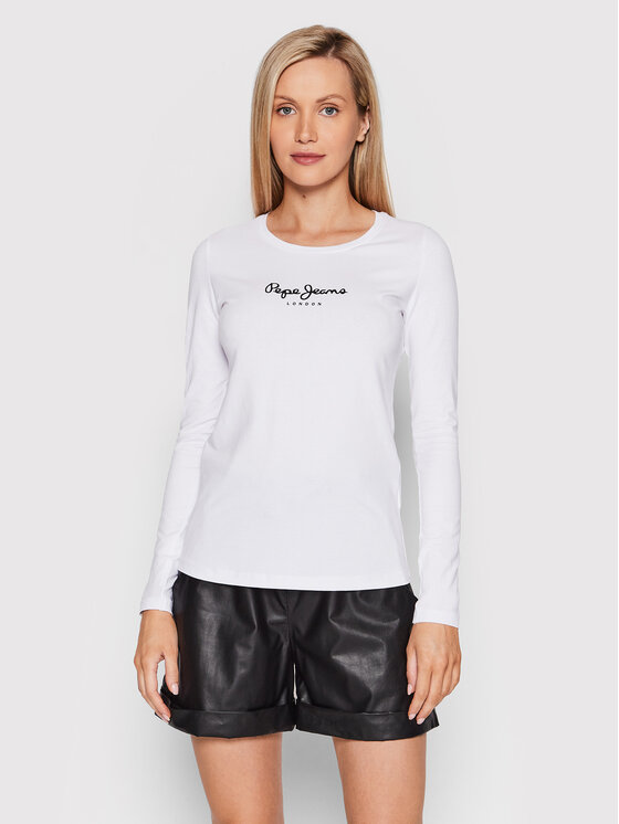 Pepe Jeans Blúzka New Virginia PL505203 Biela Slim Fit