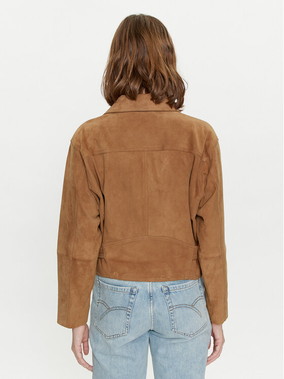 Luisa Spagnoli Luisa Spagnoli Μπουφάν δερμάτινο Vespucci 540807 Καφέ Regular Fit