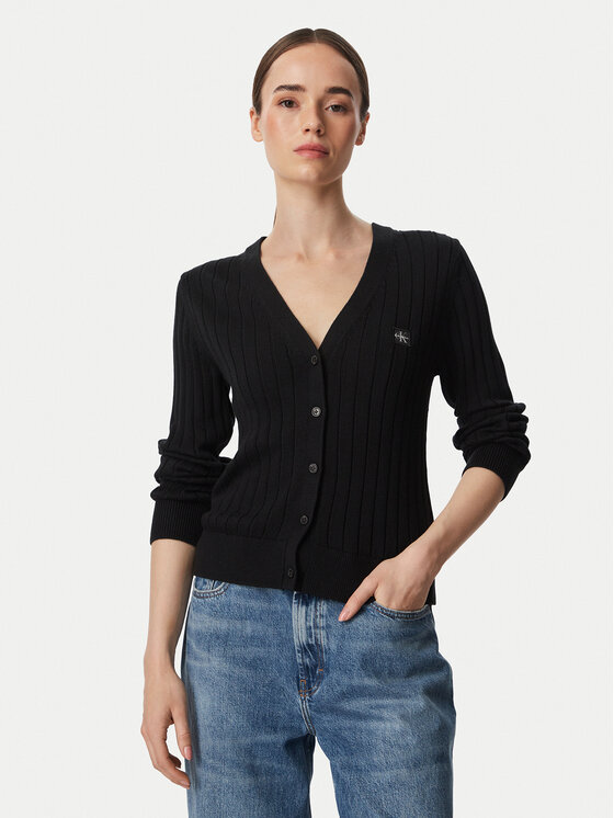 Calvin Klein Jeans Cardigan LV047H305G Negru Regular Fit